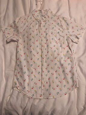Janie and Jack White Floral Button-Down Shirt